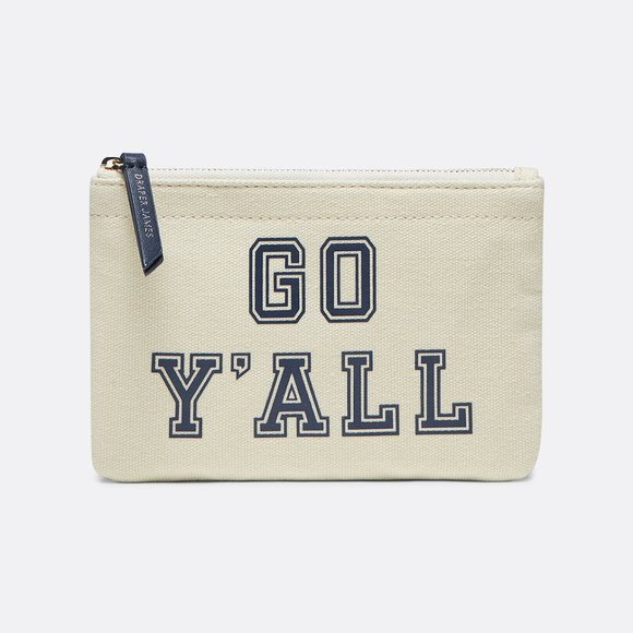🎉HP🎉Draper James Go Y'all Small Canvas Pouch - Picture 1 of 2